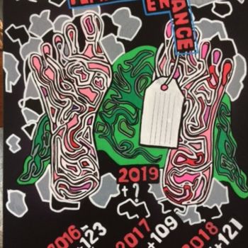 Schilderij getiteld "Féminicide" door Mikae.L, Origineel Kunstwerk, Acryl