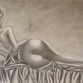 Картина под названием "Pencil Drawing Recl…" - Luigi Vorluni, Подлинное произведение искусства, Масло