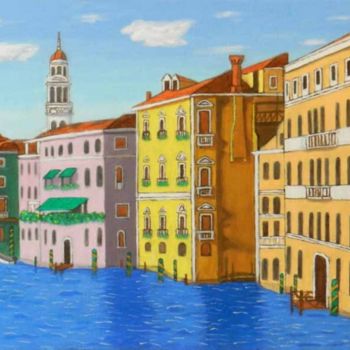 Pittura intitolato "Dipinto di Venezia…" da Luigi Vorluni, Opera d'arte originale, Olio