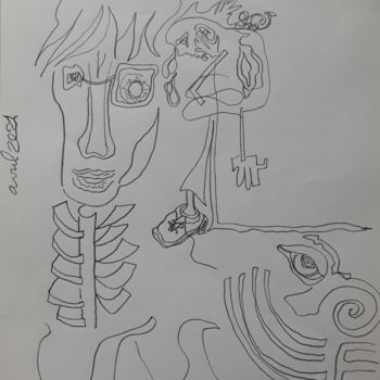 Desenho intitulada "Dessin mine 1" por Lou Ysar, Obras de arte originais, Lápis