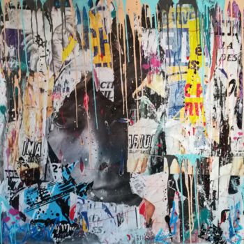 Collages intitulée "Alain Delon" par Louzio, Œuvre d'art originale, Autre