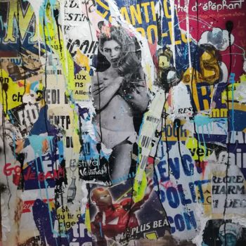 Collages intitulée "Brigitte bardot" par Louzio, Œuvre d'art originale