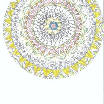 Dessin intitulée "Mandala" par Kip Franks, Œuvre d'art originale, Autre