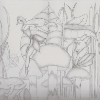 Disegno intitolato "Leap frog" da Kip Franks, Opera d'arte originale, Altro