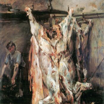 Malerei mit dem Titel "Geschlachteter Ochse" von Lovis Corinth, Original-Kunstwerk, Öl