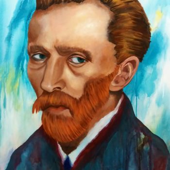 Painting titled "Vincent Van Gogh" by Loyth Sousa, Original Artwork, Acrylic