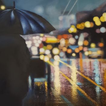Malarstwo zatytułowany „Rainy weather” autorstwa Jacek Łoziński, Oryginalna praca, Akryl