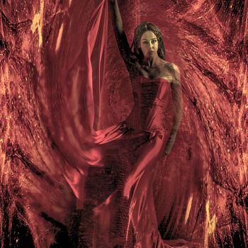 Arts numériques intitulée "La veuve Rouge" par Lecointre Patrick Artiste - Photographe, Œuvre d'art originale, Peinture numé…