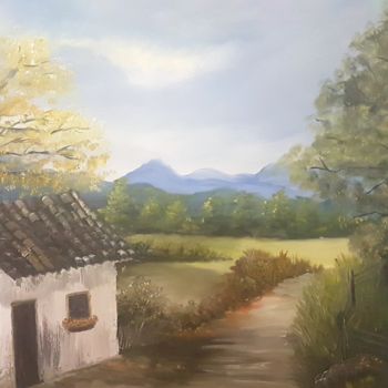 Painting titled "Ipê sobre a casa" by Luana Melo, Original Artwork