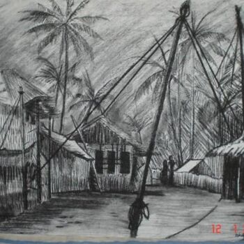 Pintura titulada "gulakuley fasgandu" por L’Sart, Obra de arte original, Carbón