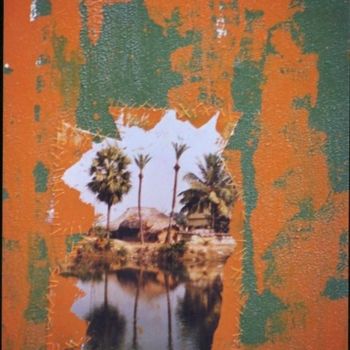 Painting titled "ORANGE VERT" by Laurence Savelli, Original Artwork