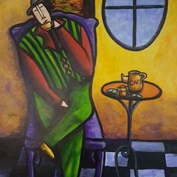 Pintura titulada "Cafecito de las 3" por Luis Soto, Obra de arte original, Acrílico