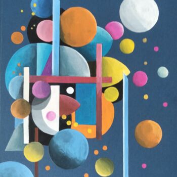 Peinture intitulée "Espace" par Laurent Stoecklin, Œuvre d'art originale, Gouache Monté sur Carton
