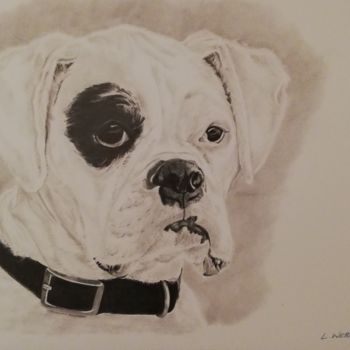 Dessin intitulée "Black eyed boxer" par Luke Scott Webber, Œuvre d'art originale, Graphite