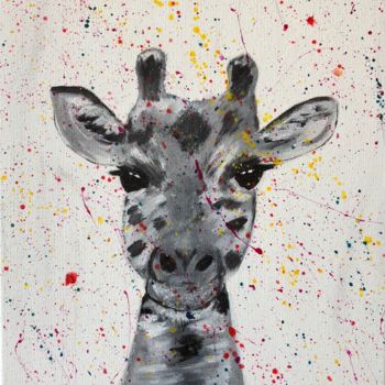 Pintura intitulada "La girafe" por Ludivine Marcos, Obras de arte originais, Acrílico