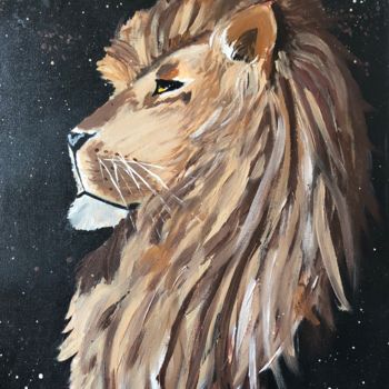 Pintura intitulada "Lion" por Ludivine Marcos, Obras de arte originais, Acrílico