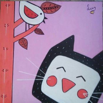 "Era uma vez um gato…" başlıklı Tablo Lu Sanches tarafından, Orijinal sanat, Akrilik