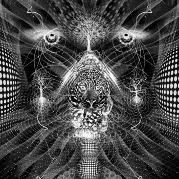 Digitale Kunst mit dem Titel "Jaguar cura" von Lua Felicia, Original-Kunstwerk, Digitale Malerei