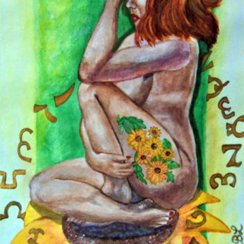 Peinture intitulée "Le chant du tournes…" par Luana Béatrice Lazar, Œuvre d'art originale, Aquarelle
