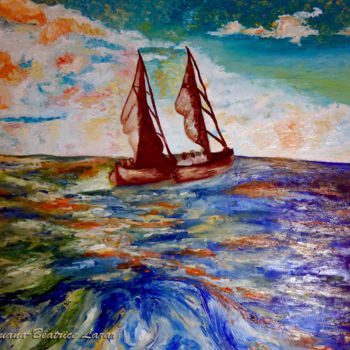 Malerei mit dem Titel "Perdus" von Luana Béatrice Lazar, Original-Kunstwerk, Öl