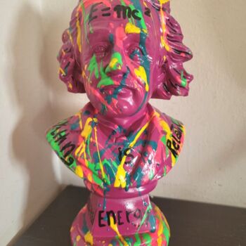 Sculpture titled "Einstein" by Luana Muntoni (MunLu), Original Artwork, Acrylic