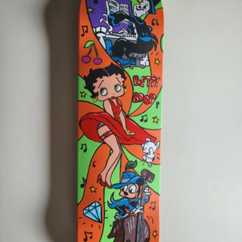 Peinture intitulée "Betty Boop Skate" par Luana Muntoni (MunLu), Œuvre d'art originale, Acrylique