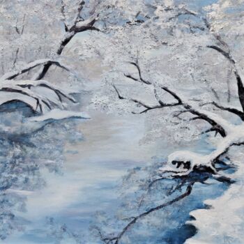 Peinture intitulée "Winter Breeze" par Luna Smith, Œuvre d'art originale, Huile Monté sur Châssis en bois