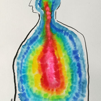 Painting titled "Layers of Human Bei…" by Lubna Khan, Original Artwork, Watercolor