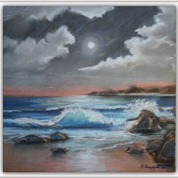 Картина под названием "Seascape" - Lubo, Подлинное произведение искусства, Пастель