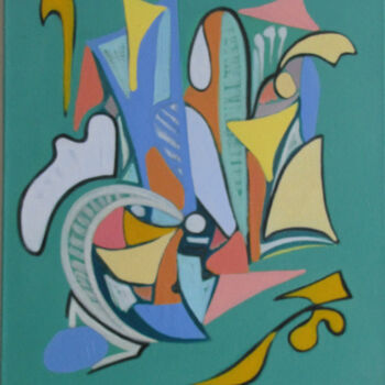 Картина под названием "3. L'aile brisée" - Lubomila Kossachka, Подлинное произведение искусства, Масло Установлен на Деревян…