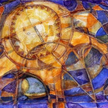 Ζωγραφική με τίτλο "The day and night" από Ľubomír Korenko, Αυθεντικά έργα τέχνης, Ακρυλικό Τοποθετήθηκε στο Ξύλινο φορείο σ…