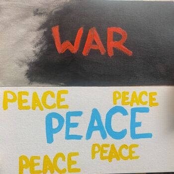Pintura intitulada "War Peace" por Liubov Khmeliuk, Obras de arte originais, Acrílico