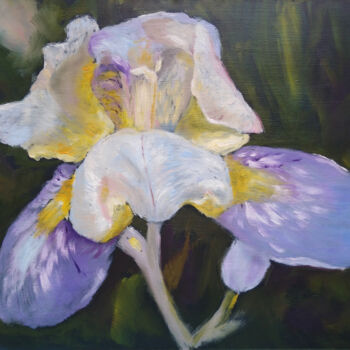 Painting titled "Iris - rainbow flow…" by Liubov Samoilova, Original Artwork, Oil