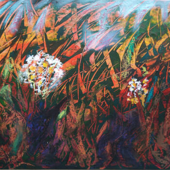 Painting titled "Martian grass - Spa…" by Liubov Samoilova, Original Artwork, Acrylic