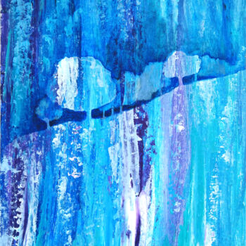 Painting titled "Blue forest" by Liubov Samoilova, Original Artwork, Acrylic