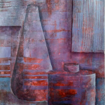 Peinture intitulée "Two purple vases" par Liubov Samoilova, Œuvre d'art originale, Acrylique