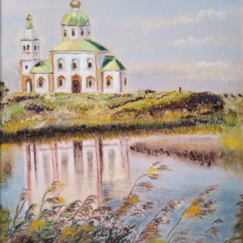 Painting titled "Church of Elijah th…" by Liubov Samoilova, Original Artwork, Pastel