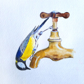 绘画 标题为“Water faucet - Coll…” 由Любовь Самойлова, 原创艺术品, 水彩