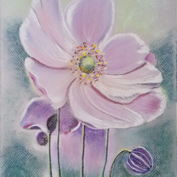 Картина под названием "Amethyst  anemone" - Любовь Самойлова, Подлинное произведение искусства, Пастель