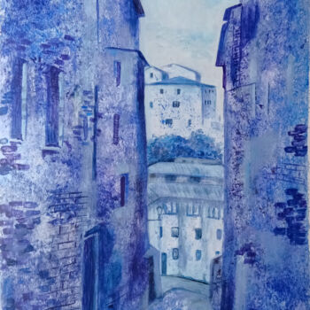 Картина под названием "Blue dusk in the ol…" - Любовь Самойлова, Подлинное произведение искусства, Акрил