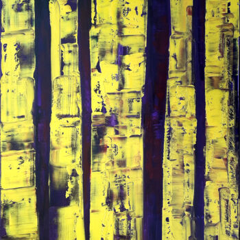 Painting titled "Forêt 6 (116 X 81 c…" by Luc Andrieux, Original Artwork, Oil Mounted on Wood Stretcher frame