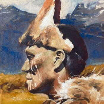 Schilderij getiteld "Native from Patagon…" door Luc Bernay, Origineel Kunstwerk, Olie