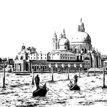 「Santa Maria della s…」というタイトルの絵画 Luc Brun-Perassoによって, オリジナルのアートワーク, インク