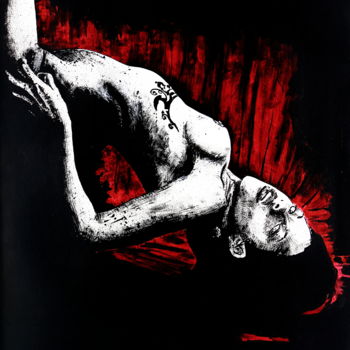 Malerei mit dem Titel "Tentation" von Luc Brun-Perasso, Original-Kunstwerk, Tinte