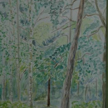 Peinture intitulée "Le bois de la Grange" par Luc Huber, Œuvre d'art originale