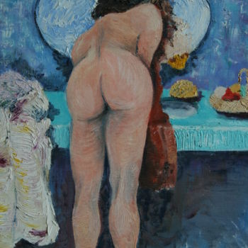 Painting titled "6-la-salle-de-bain.…" by Luc Huber, Original Artwork, Oil