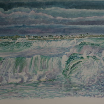 Peinture intitulée "la-vague-entiere.jpg" par Luc Huber, Œuvre d'art originale, Aquarelle