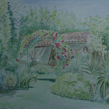 Malerei mit dem Titel "peinture-dans-les-j…" von Luc Huber, Original-Kunstwerk, Aquarell