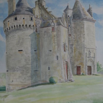"le château de Neuvi…" başlıklı Tablo Luc Huber tarafından, Orijinal sanat, Suluboya
