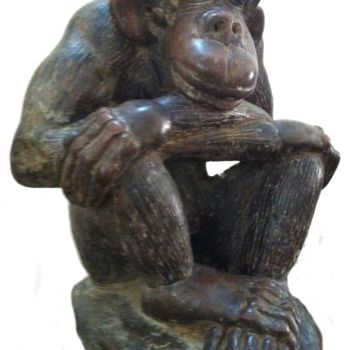 Sculpture intitulée "Le chimpanzé" par Luc Lavroff, Œuvre d'art originale